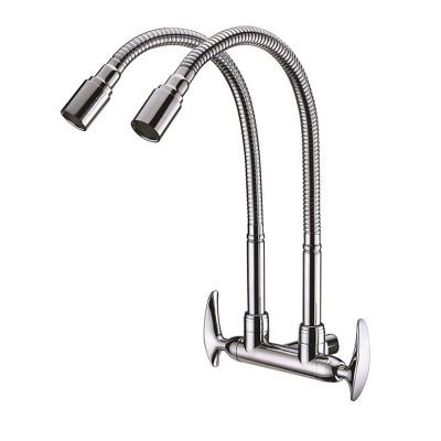 ERN 2203 WD - (NEW MILANO SERIES) DOUBLE FLEXI WALL SINK TAP