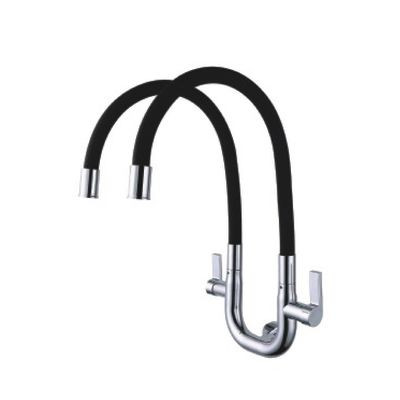 ERN 2333 WD - FLEXI WALL DOUBLE SINK TAP - BLACK