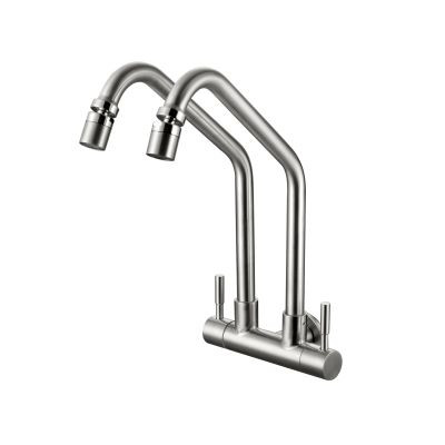 ERN 2826 WD - (SUS 304) WALL DOUBLE PILLAR SINK TAP - MATT