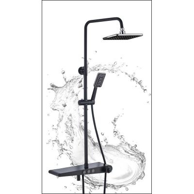 ERN 2223 E3M - EXPOSED SINGLE LEVER SHOWER POST WITH RISE PIPE (BLACK)