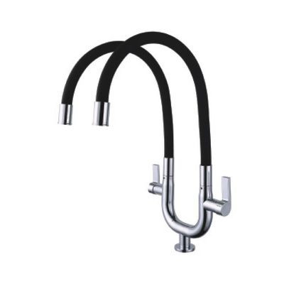 ERN 2333 PD - FLEXI PILLAR DOUBLE SINK TAP - BLACK