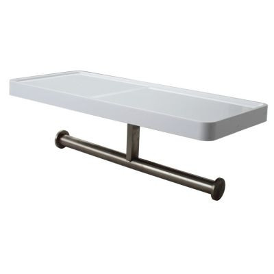 EA-102 TWIN PAPER HOLDER WITH SHELF (ABS & SUS 304)