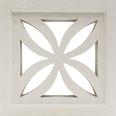 190X190X65MM CEMENT BREEZE BLOCK # (VCB-001) FLOWER (WHITE)