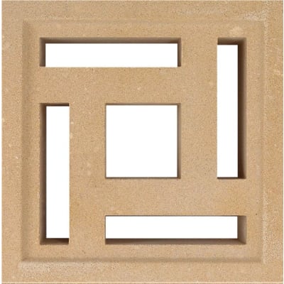 190X190X65MM CEMENT BREEZE BLOCK # (VCB-012) MAZE 4 (CREAM)