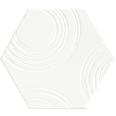 200X230MM HEX WHITE DECO (OS) (MATT) (A)