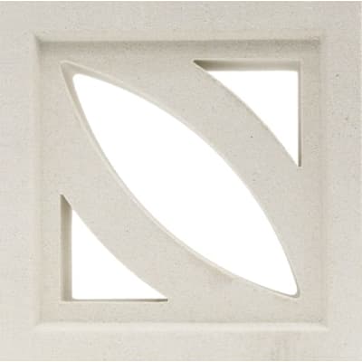 190X190X65MM CEMENT BREEZE BLOCK # (VCB-011) LEAF (WHITE)