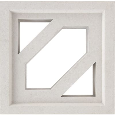 190X190X65MM CEMENT BREEZE BLOCK # (VCB-036) CRYSTAL (WHITE)